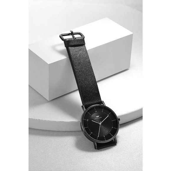 BRIGADA Men's Black Simple Business Casual Waterproof Quartz Wrist Watch - Picture 4 of 8